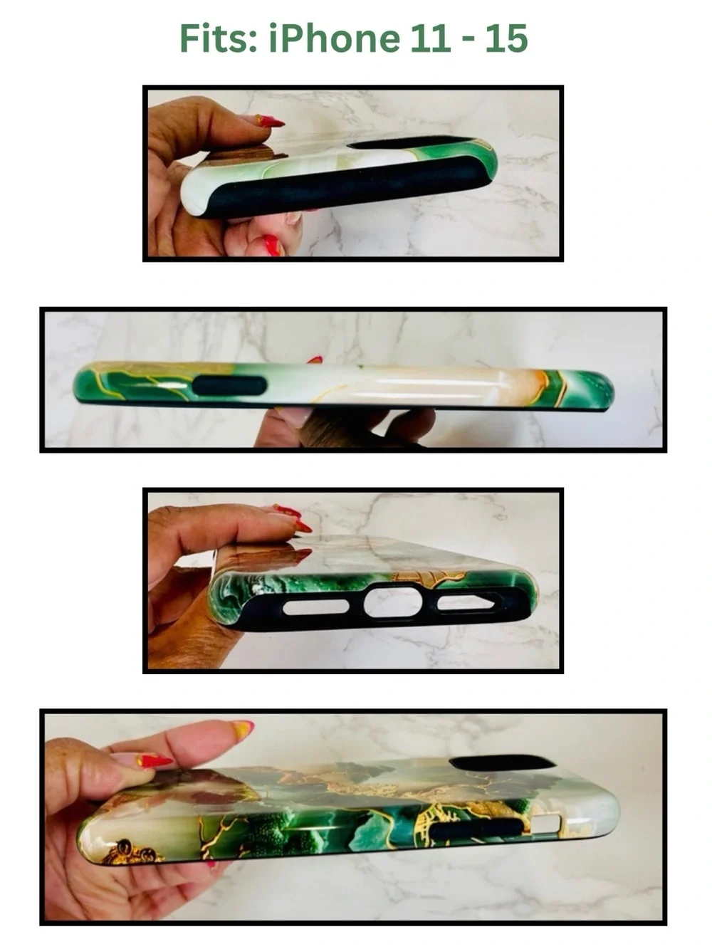 PHONE CASE: Asian Jade Carving 3D Landscape, Fashionable for iPhone 11-15, NWOT
